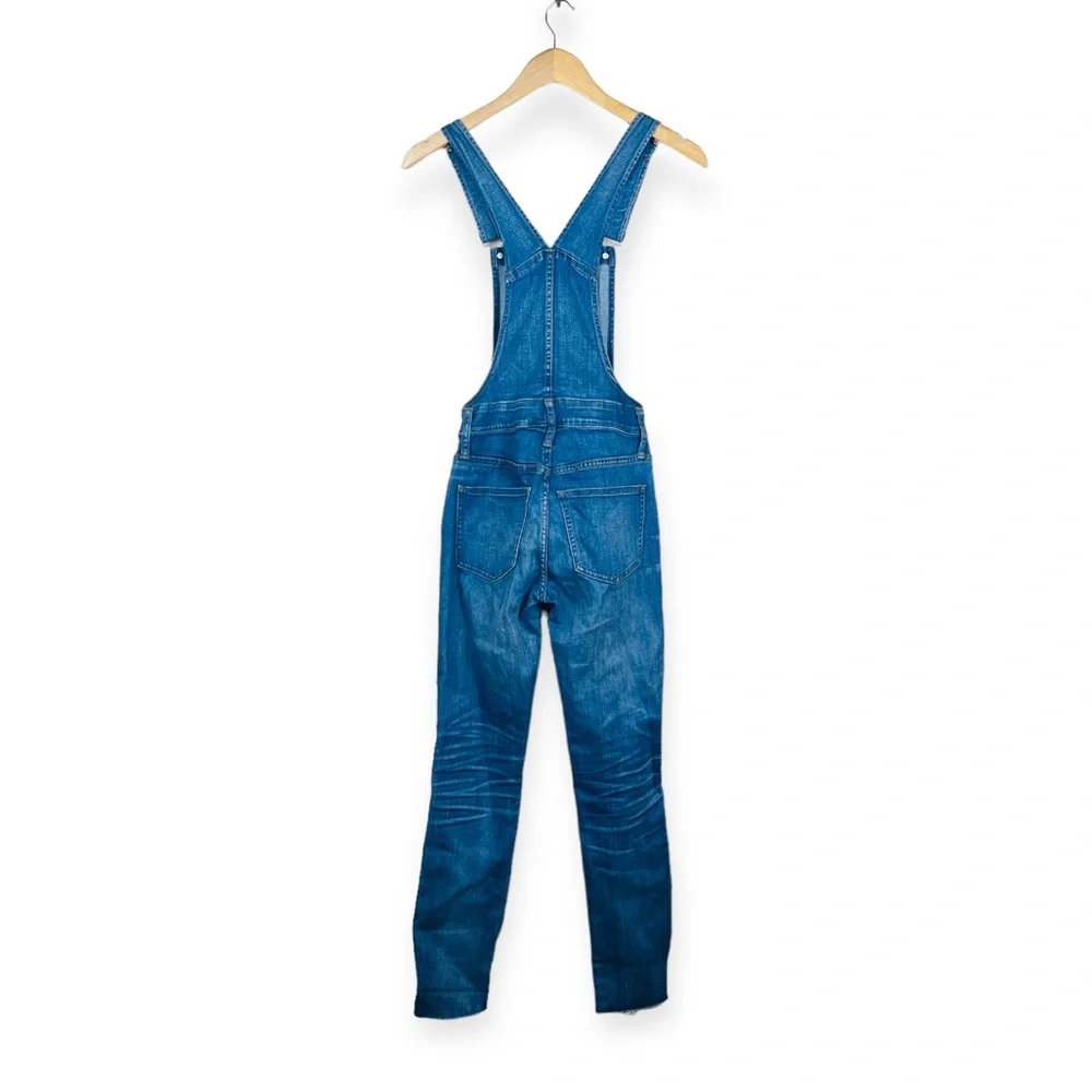 MADEWELL Blue Denim Skinny Overalls Size XXS Kemp Wash $148 Casual High Waist